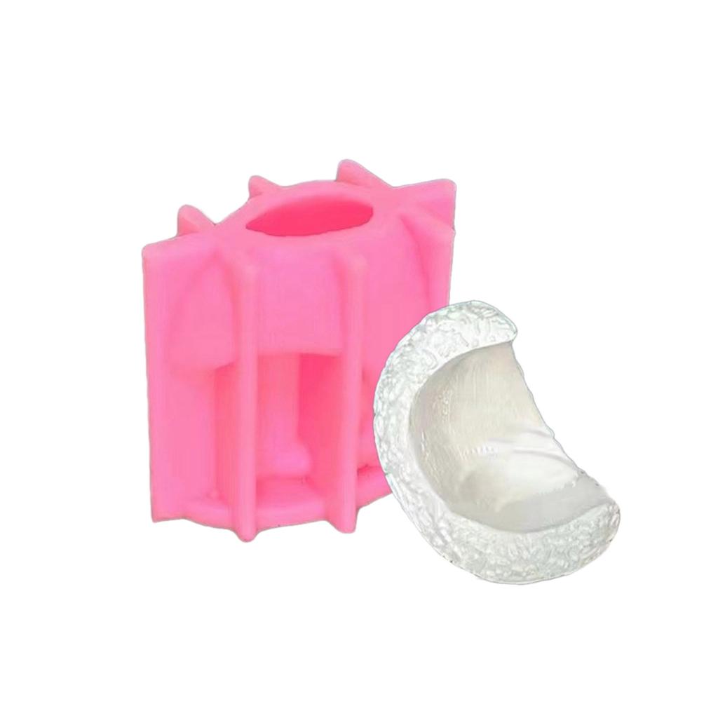 Moon Shaped Candlestick Mold Moon Crystal Epoxy Resin Silicone Mold DIY Half-Moon Candle Holder Molds Home Decorations