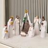 Nativity Scene Set Realistic Christmas Manger Set Resin Religious Ornaments Inspirational Holy Family Statues For Church Display
