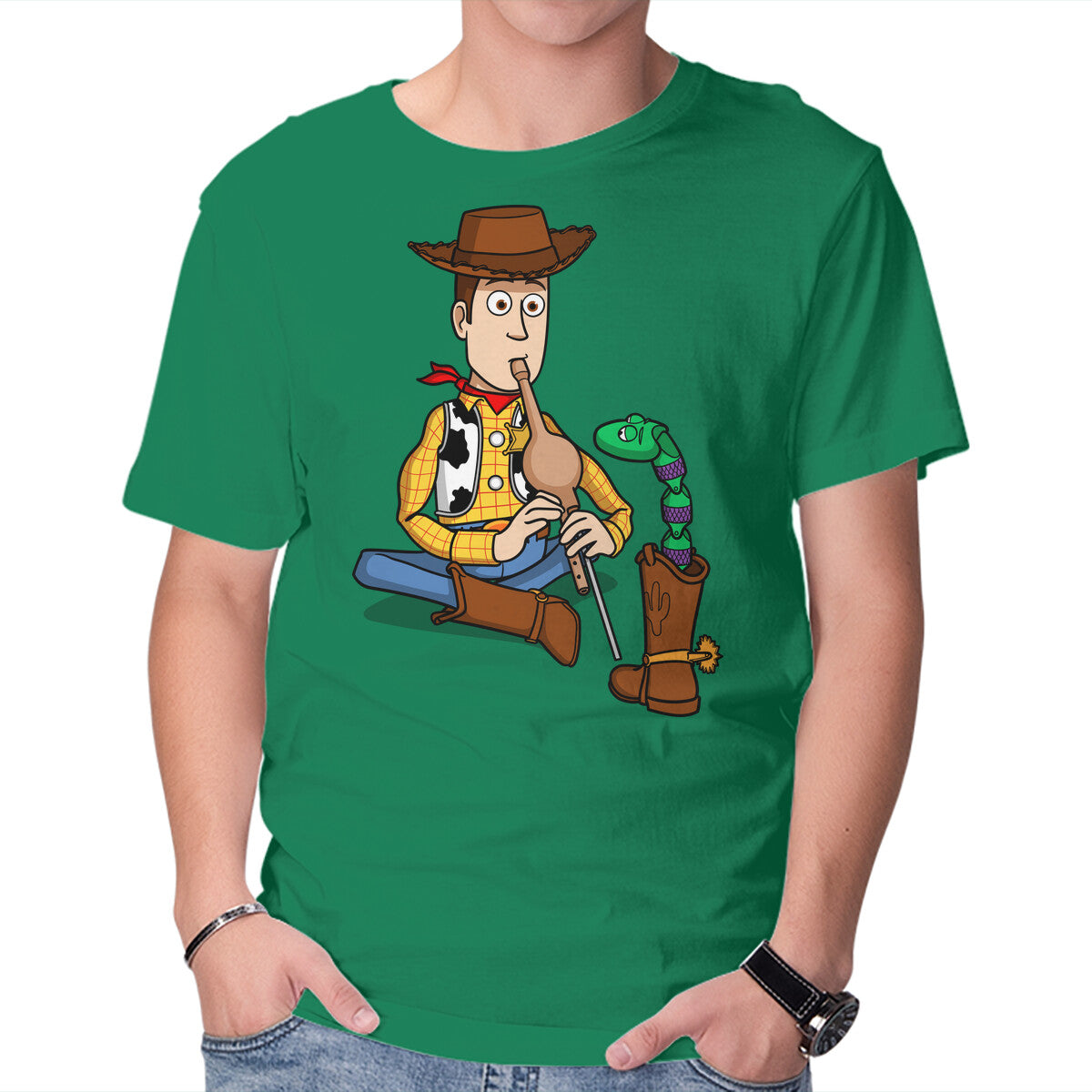 Unisex Crew Neck T-Shirt Snake In Boot Graphic Short Sleeve Casual Tee XXXL