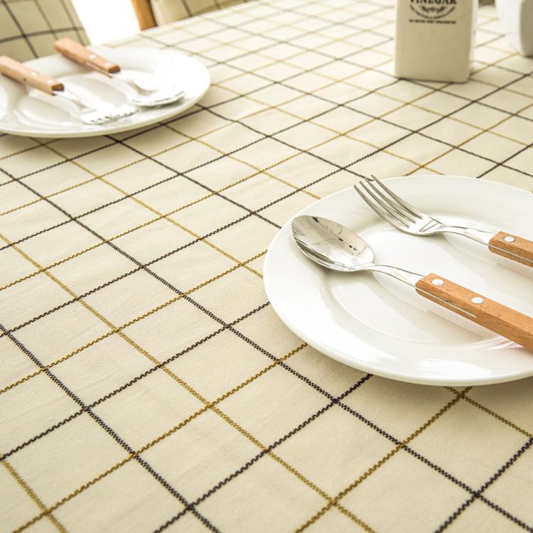 American Polyester Jacquard Imitation Cotton And Linen Waterproof Plaid Fringed Lace Geometric Rectangular Dining Table Coffee Table Tablecloth