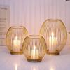 Metal Cage Candlestick Party Home Pillar Candle Holder Candles Stand for Valentine's Day Christmas Housewarming New Year Wedding