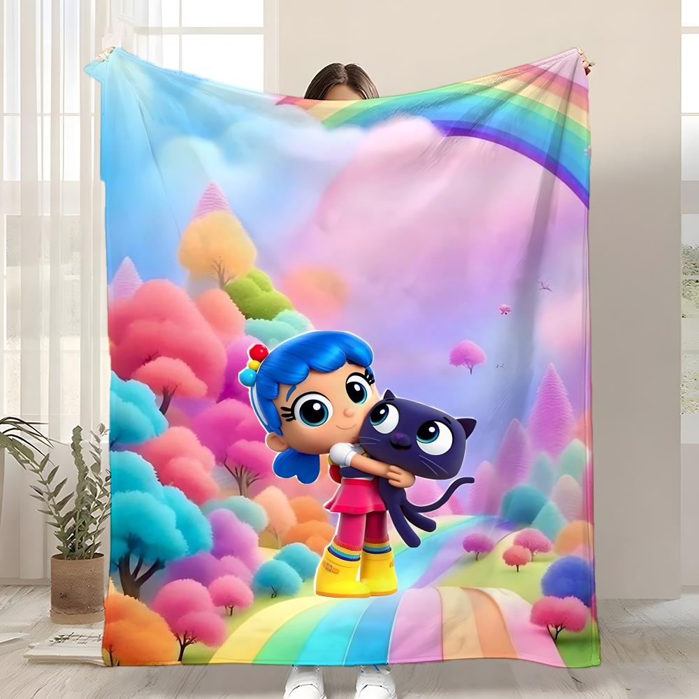 True and the R-Rainbow Kingdom Throw Kid-Friendly Flannel Throw Blanket Soft Warm Anti-Static Washable All Season