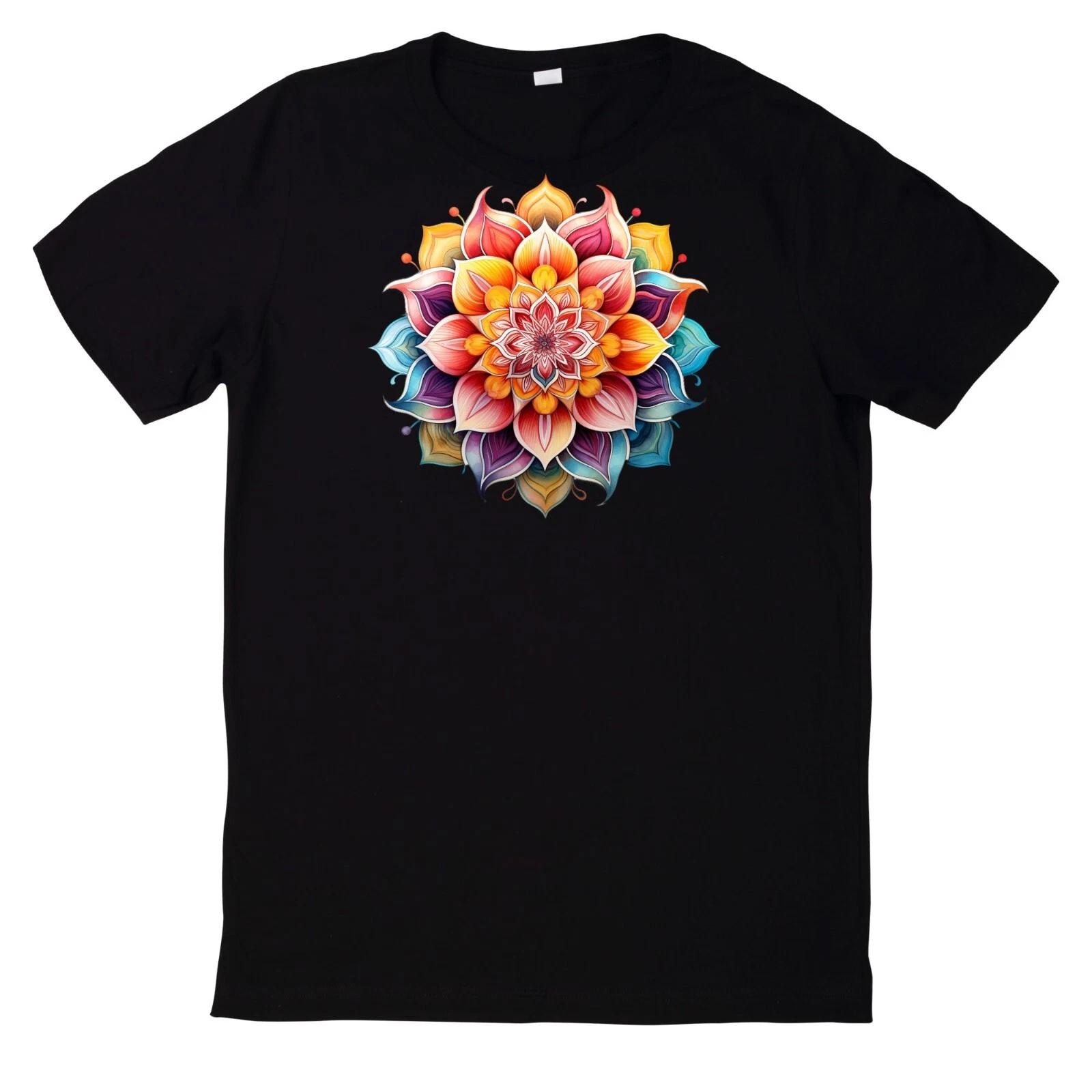T-Shirt Aquarell Mandala Motiv Baumwolle XL