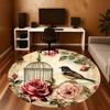 1PC bird cage flowers Office Round Area Rug, Under Office Chairs Bedroom Living Room Home Decor, Carpet for Office -1110100