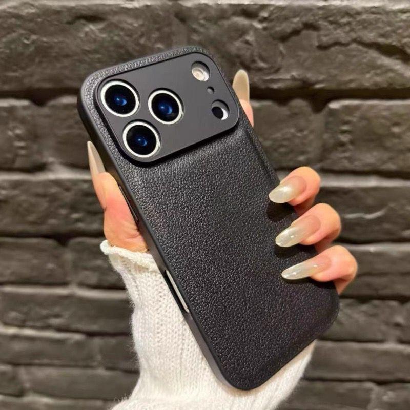 Lychee PU Leather Shockproof Case For iPhone 17 Air 16 15 14 13 Mini 12 11 Pro Max Plus 17Pro Candy Armor Bumper Cover