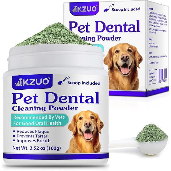 Dog Teeth Cleaning Powder - Dog Dental Powder - Dog Breath Freshener - Targets Tartar & Reduces Plaque & Bad Breath - Teeth Cleaning Made Easy