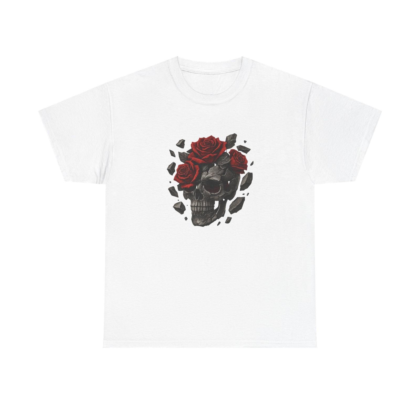 Unisex Adult T Shirt Fragmented Skull with Blooming Roses S разноцветный