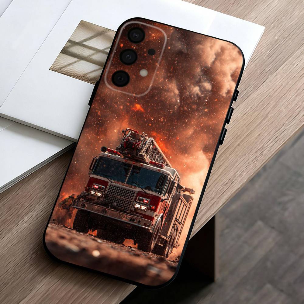 

Fire Disaster Firefighter Phone Case For Samsung Galaxy A73,A72,A71,A70,A53,A52,A51,Others Soft Black Cover Samsung a40