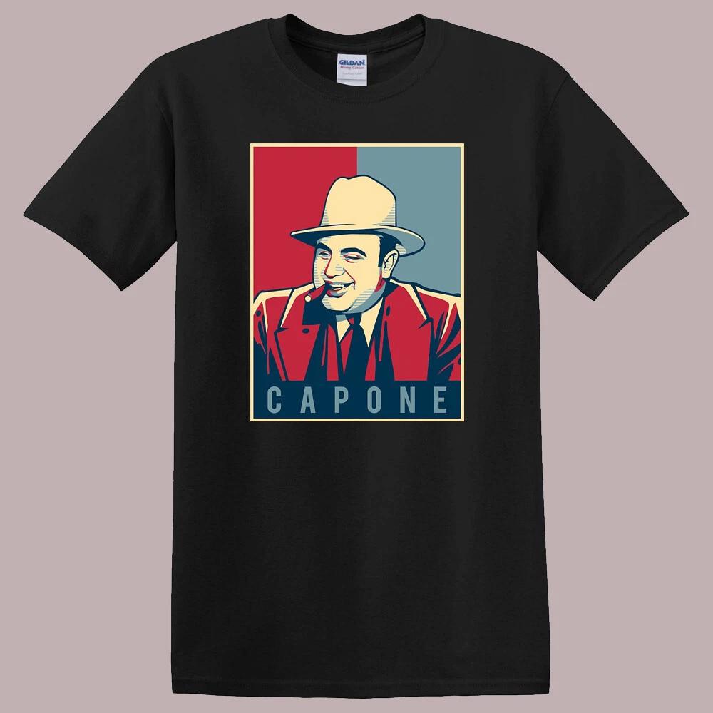 Al Capone Alcapone American Gangster Mafia Black T-Shirt Tee Top Unisex 3XL
