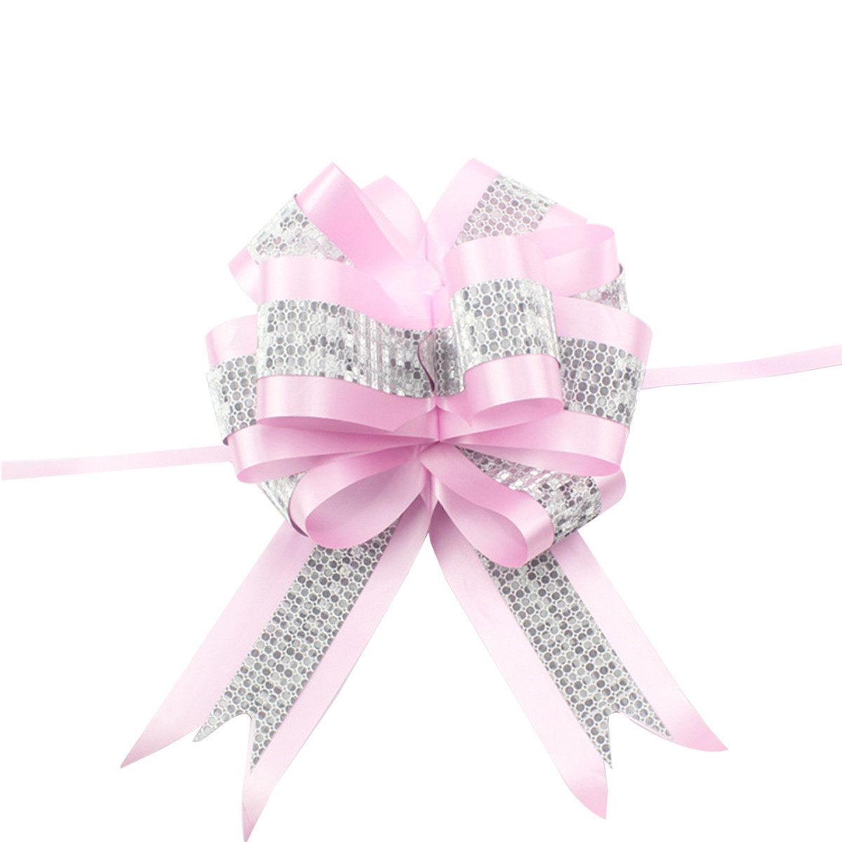 

10Pcs Diamond Pull Bow Ribbon 108Cm X 5Cm Large 18Cm Diameter Satin Gift Bow for Wedding Birthday Christmas Valentine s Day other розовый