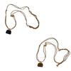 Artisanal Crafted Natural Tigers Eye Stone and Rope Bag Necklace Unique Design Comfortable Wear for Fashion Forward Women Accessory