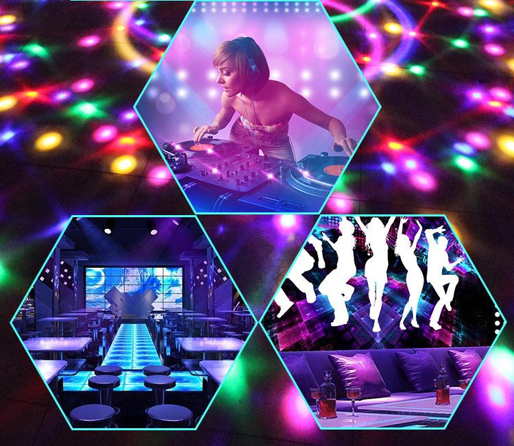 Seven-Color LED Crystal Magic Ball Sound-Activated Mini Stage Light