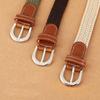 5 Colors Men's Ladies Canvas Fabric Belt Traditional Buckle Elastic Belt 100CM Long Elastic Fashion Belt