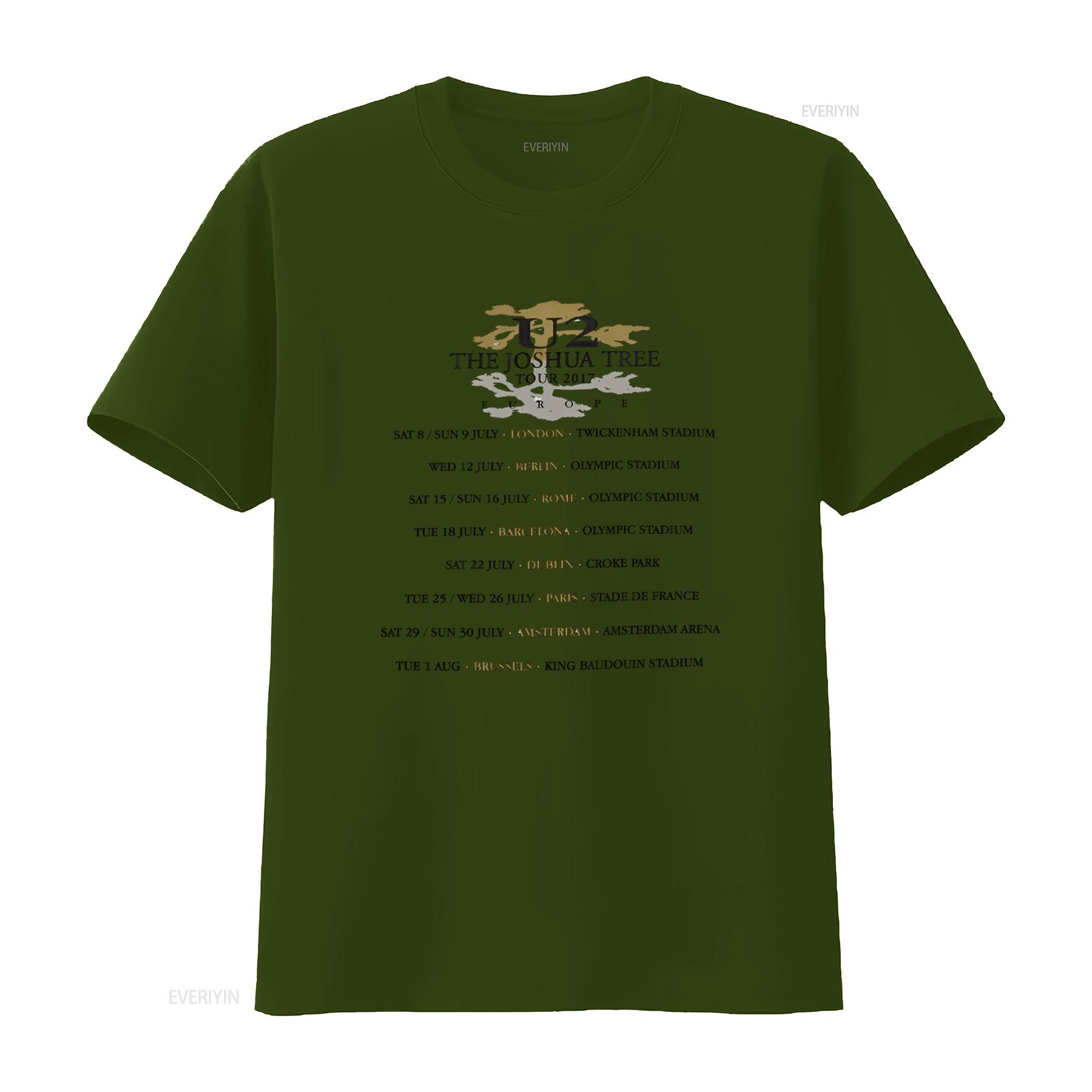 

U2 The Joshua Tree Tour 2017 Europe Concert Large s T Shirt vintage Washed Soft designer clothes Versatile Casual homme 4XL