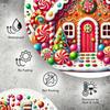 1pc Christmas Gingerbread House Metal Sign, Holiday Round Tin Plate Wall Art, Vintage Candy Decor for Home Bar Cafe