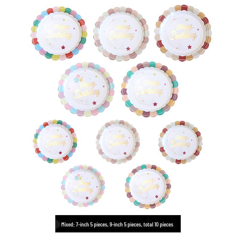 Kids' Party Disposable Tableware: Birthday Tablecloth, Cake Plates, and Dessert Table Decor