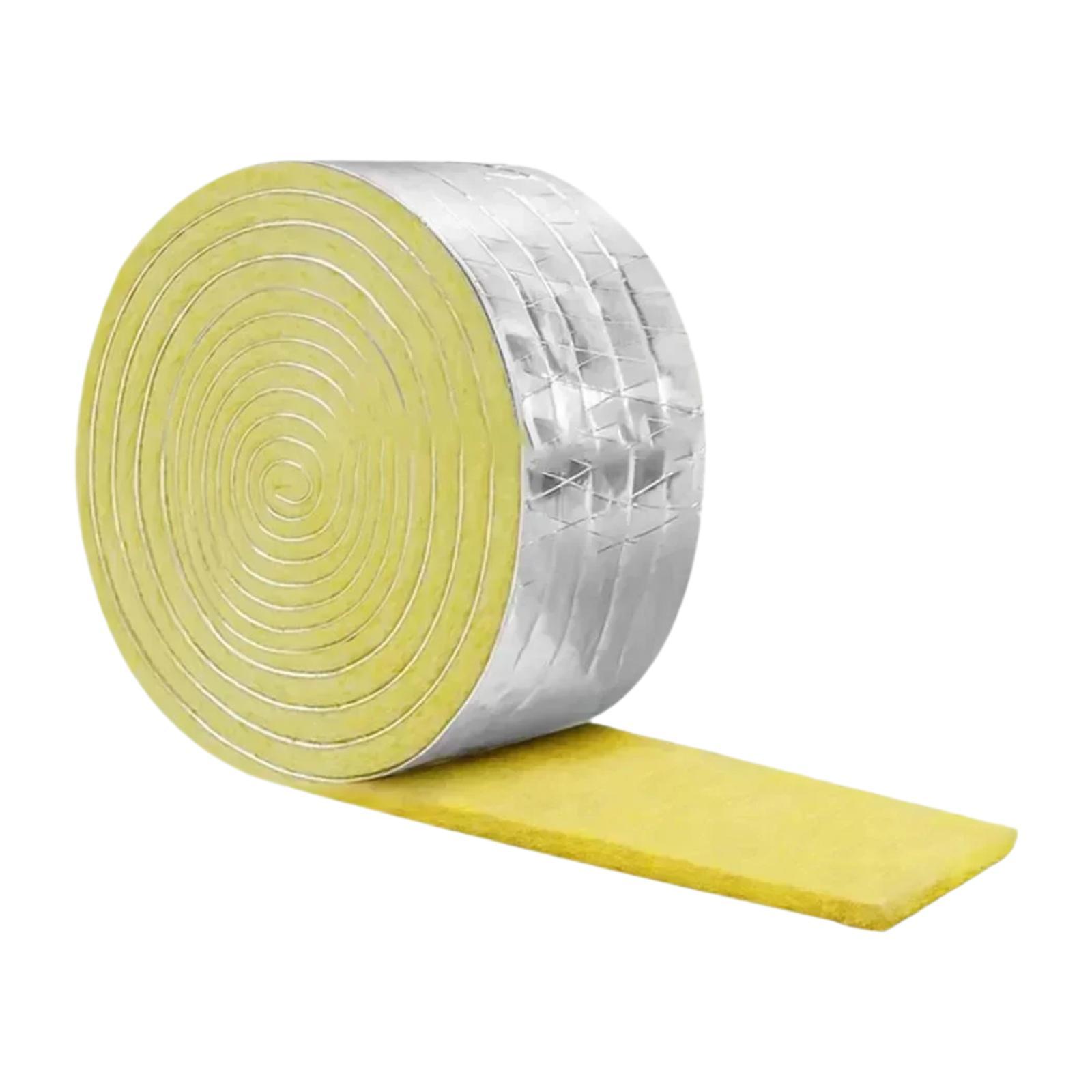 

Glass Wool Heavy Duty Pipe Insulation Tape 33ft for Outdoor AC Water Line Winter Protection срібний