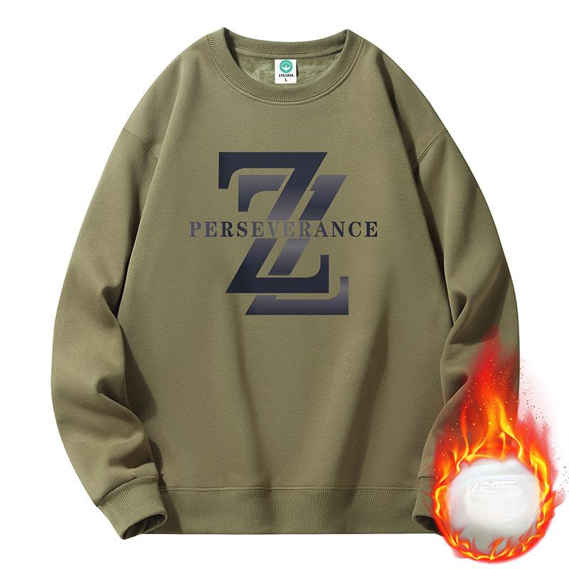 

Утолщенный флисовый свитер с круглым вырезом, мужской и женский, модный свободный свитер, зимний утолщенный 5XL хаки