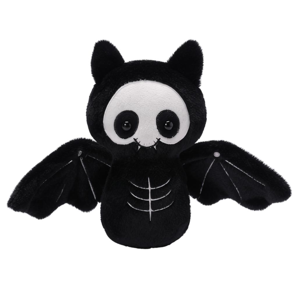 Plush Halloween Skeleton Dog Stuffed Animal Soft Toy with Stitching Details and Standing Pose for Seasonal Decoration or Collectible