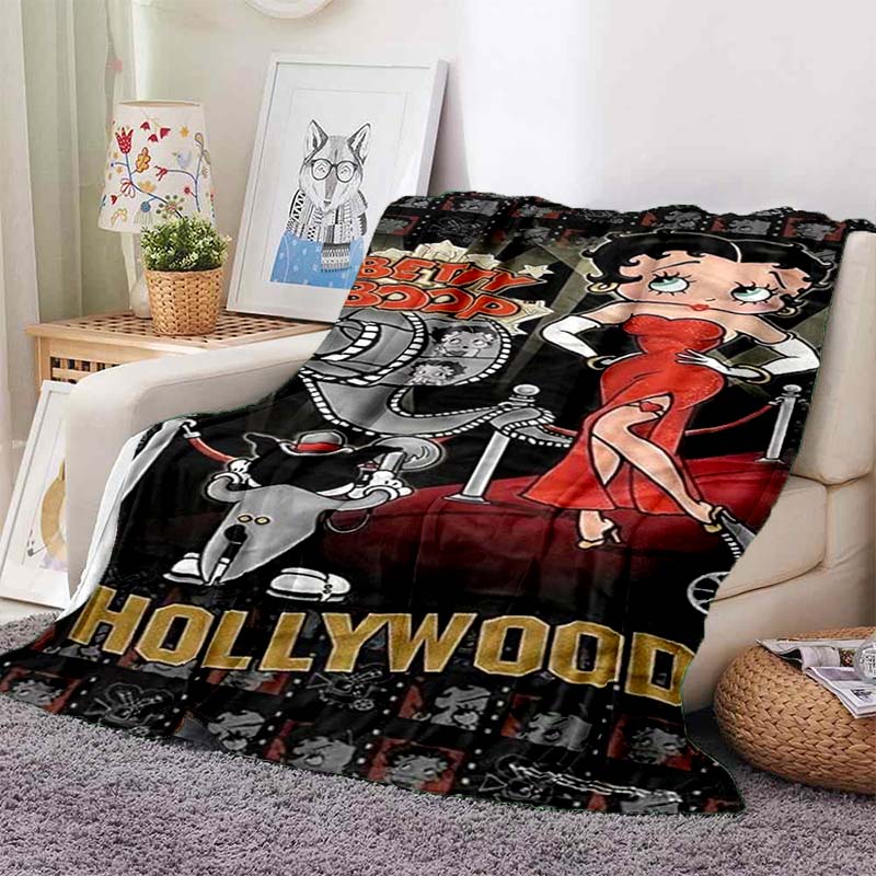 2026 New Model Cartoon B-Bettyy-Boopp Blanket Flannel Sofa Bed Warm Plush Office Comfortable Portable Gift Picnic Blanket