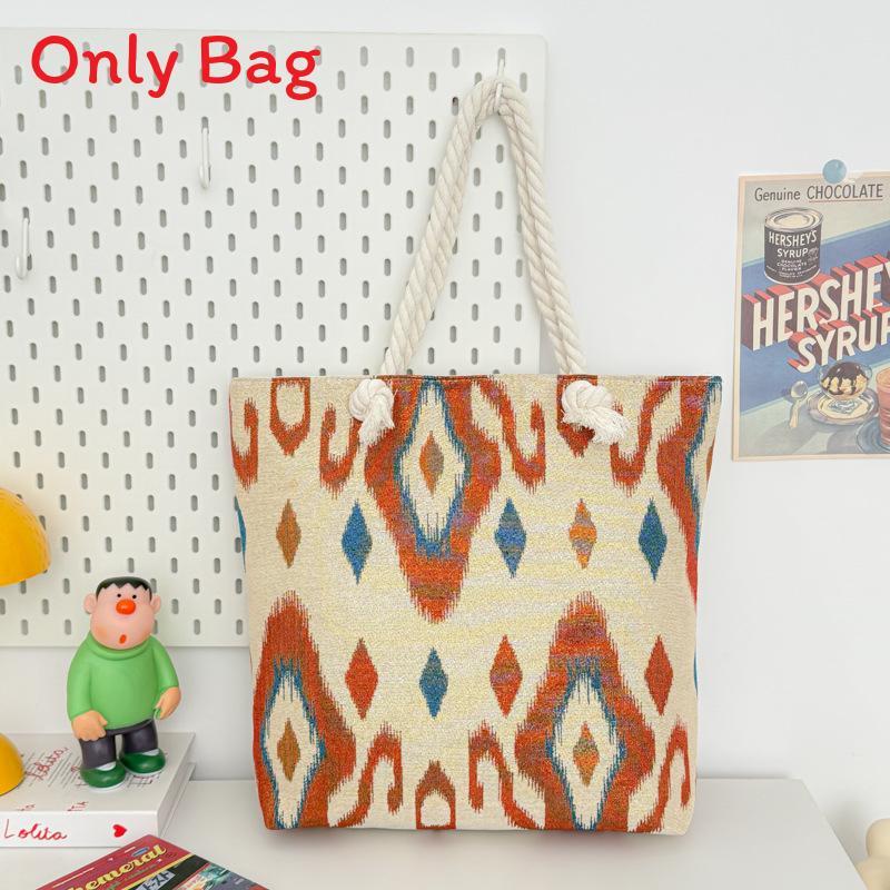 Mandala Canvas Shoulder Bag With Embroidery For Daily Use
