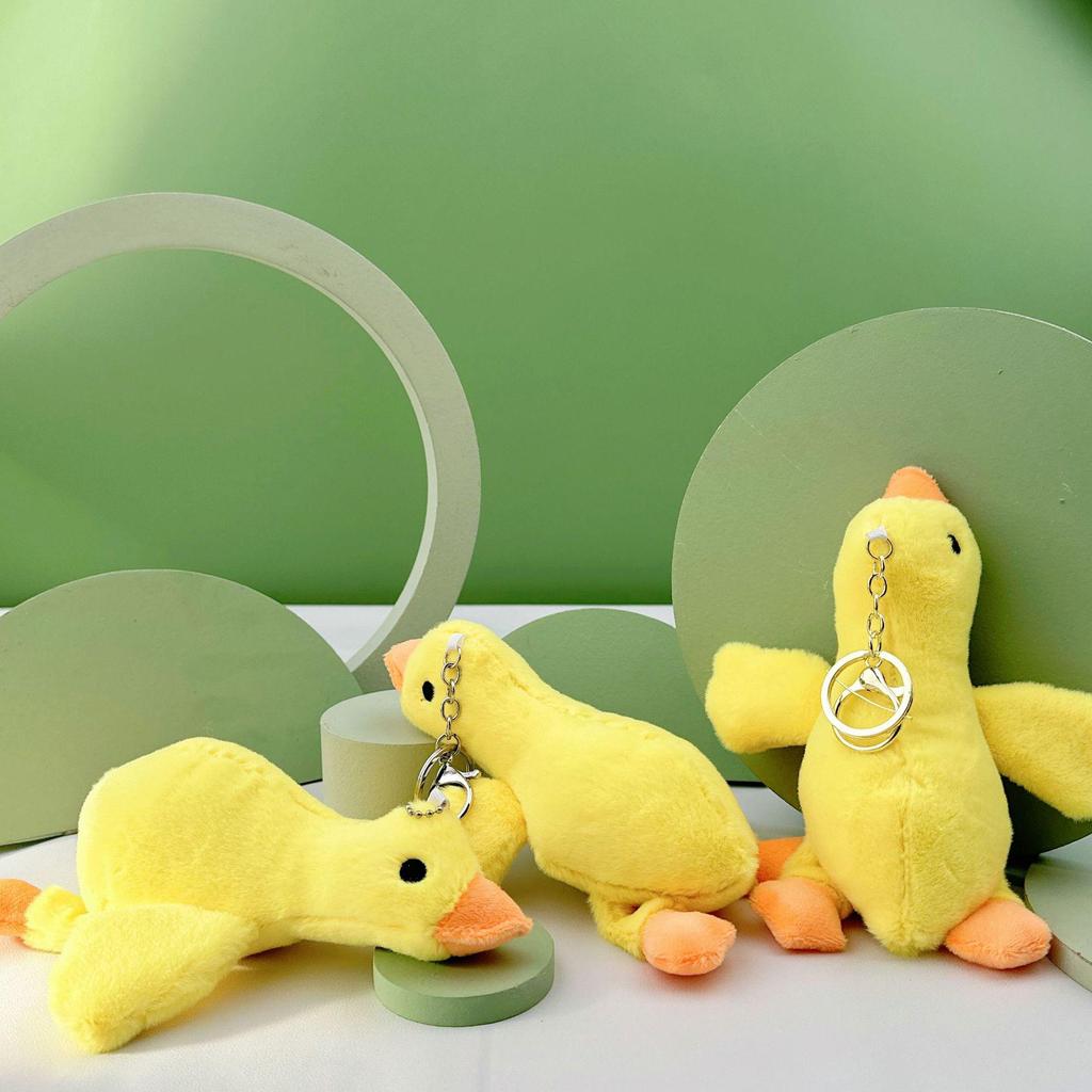 Internet Celebrity Big Goose Plush Keychain – Cute Cartoon White Goose Pendant Doll