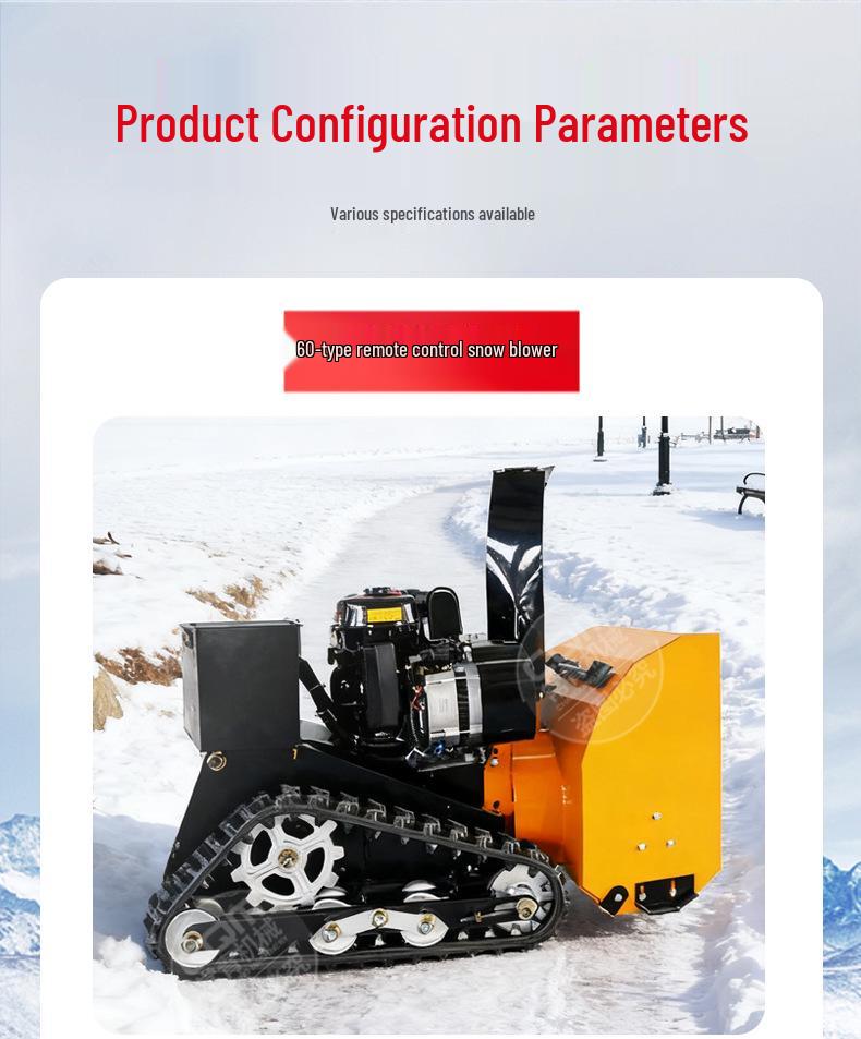 High-Power Tracked Snow Blower with Gasoline Engine for Community and Road Use