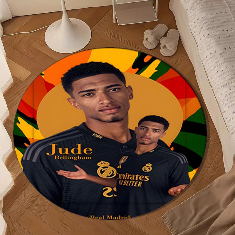 Jude Football Player Round Mat Home Decor, Chair Rug For livingroom,Bedroom, Doormat Home Decor Birthday Gift Christmas Gifts