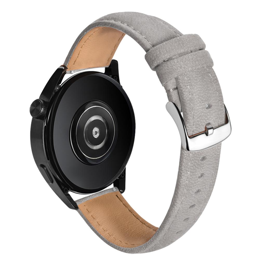 22mm Top Layer Genuine Cow Leather Strap for Huawei Watch GT 5 Pro/5/4 46mm/Samsung Galaxy Watch3 45mm Quick Release Watch Band