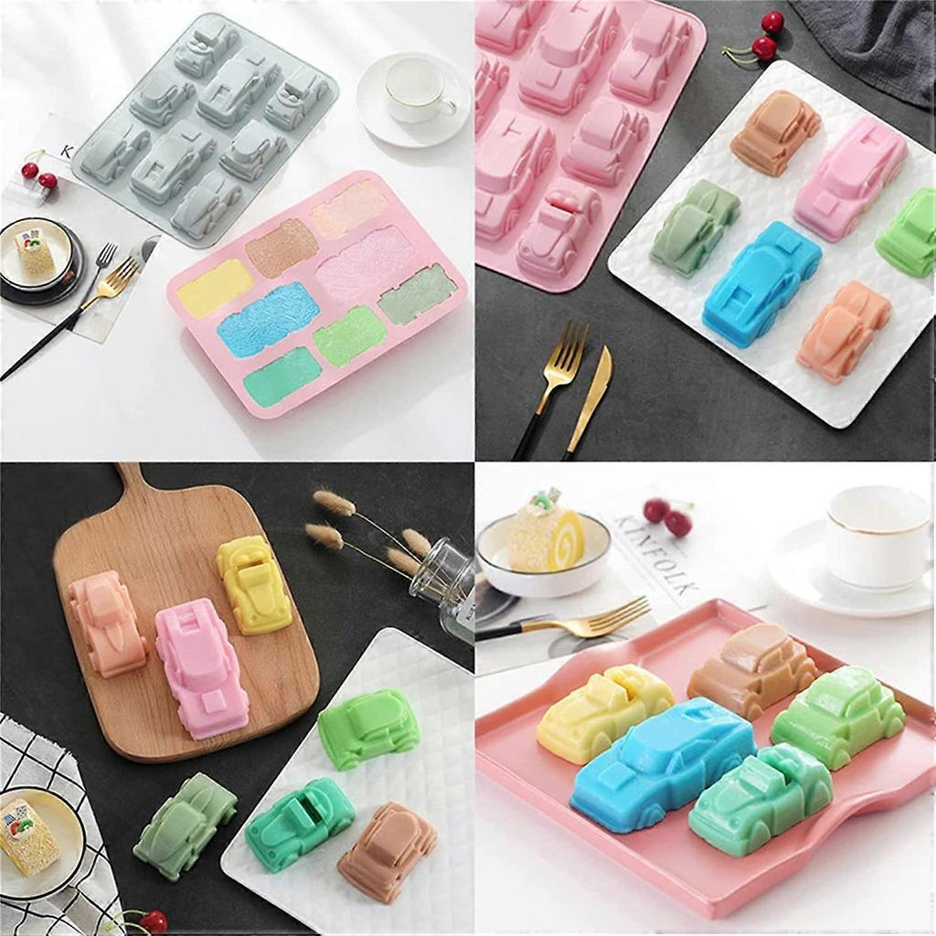 Non-Stick Silicone Molds for Muffins, Chocolate Cake, Soap Mold, Cupcake and Jelly - Cartoon Cars Shape Mold - Premium Quality Kitchen Utensil,2024 Pi