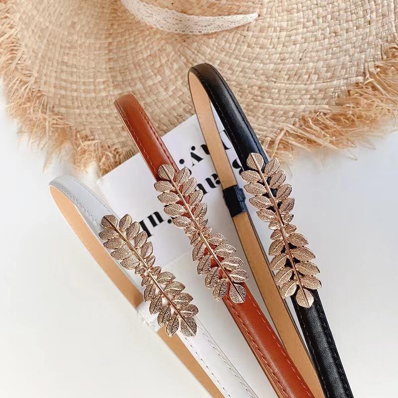 Little Leaf Women's PU Thin Belt Adjustable Versatile Suit Belt Punch-free Skirt Pants