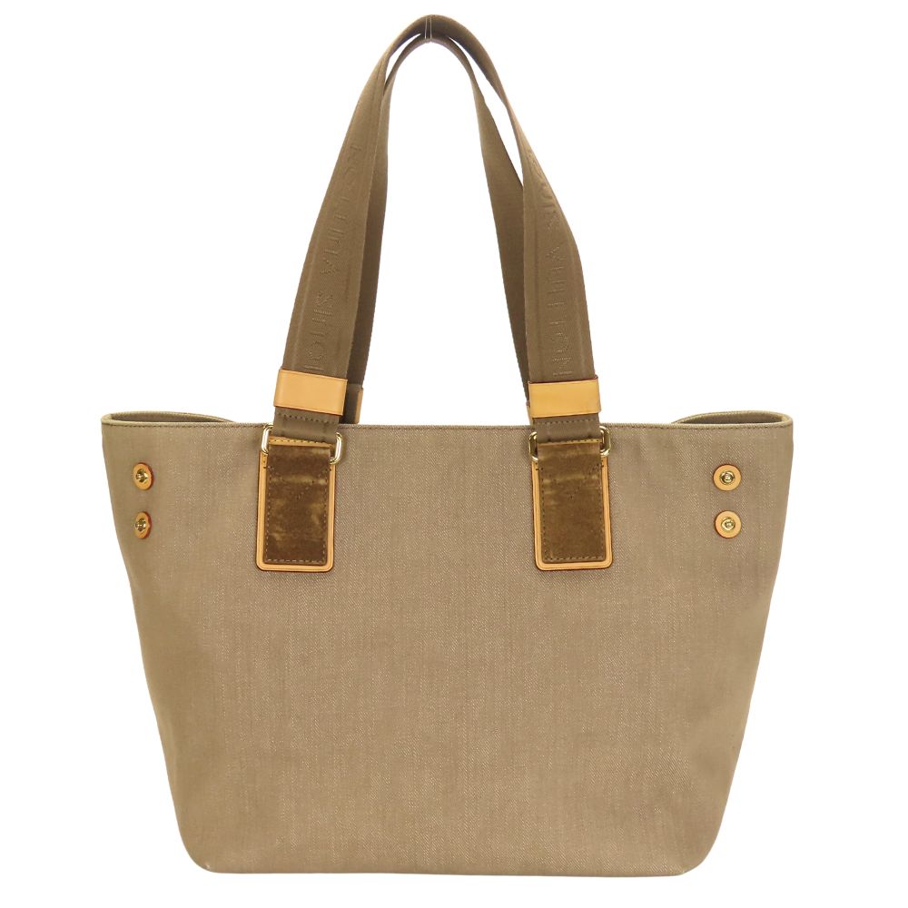 Used LOUIS VUITTON Tote Bag Plat'n Soleil Hippo PM M94144 2012 canvas/Nume Leather Khaki Beige Everyday Use