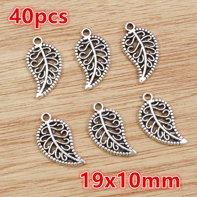 10-40pcs Alloy Metal Leaf Charms Pendant Crafts for Earrings Necklace Bracelet DIY Jewelry Making Accessories Findings