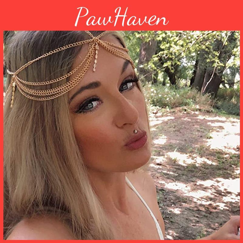 Fashionable Rhinestone Decoration Multi Layer Chain Design Women Headwear For Brides And Festive Events