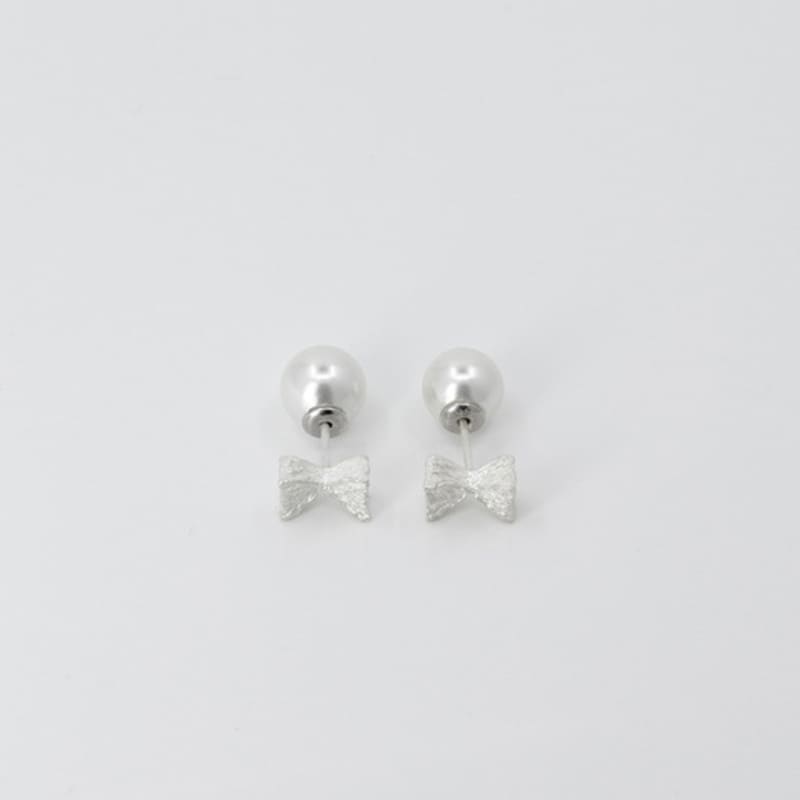 Mouvebament Pearl Ribbon Earring_SIlver925