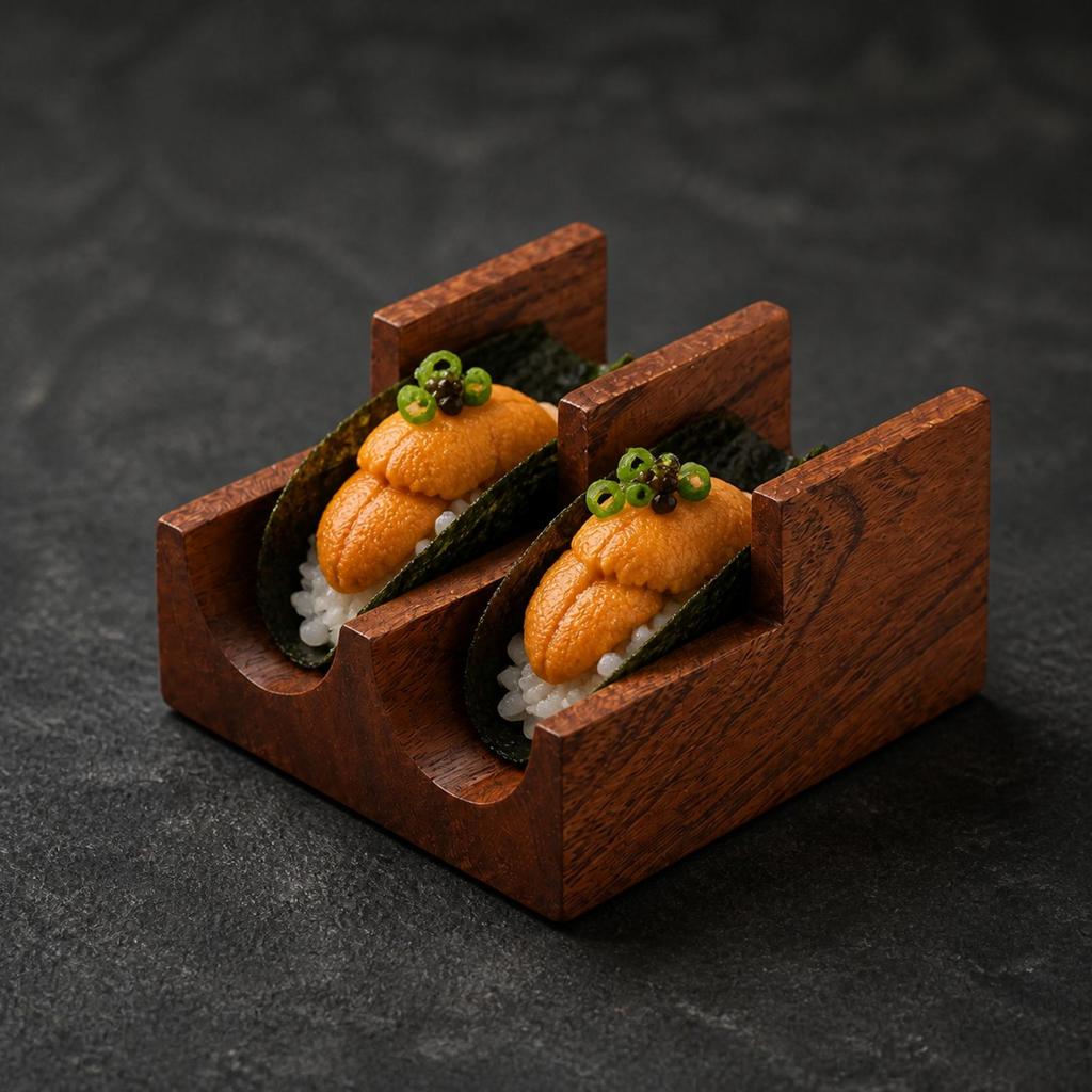 U-Shaped Sushi Serving Rack Sleek for Home Entertaining