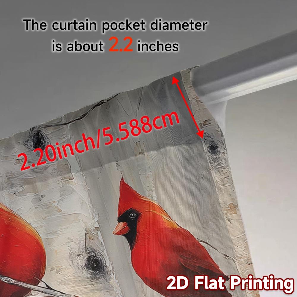 2D Flat Printing,JIT 2pcs, Curta (Without Rod) Cardinal Encounter Pattern Modern Curta Versatile Polyester Fabric Curta