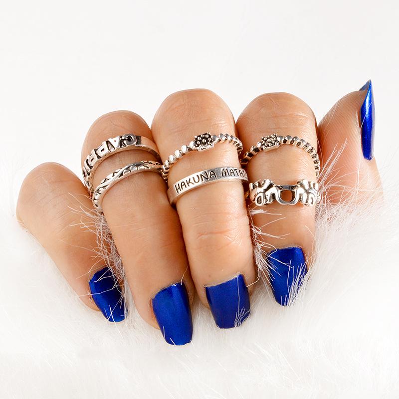 Schmuck Bunt Vintage Edelstein Gelenkring 6er Set Ring Charge