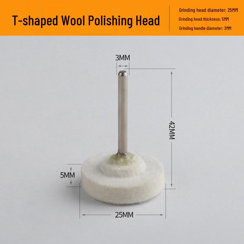 Wool Polishing Wheel for Metal, Jade, Glass, Mirror Surfaces - Wax Polishing Accessory for Electric Grinders, 3mm