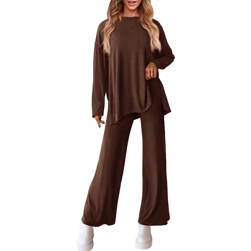 BITCED Women's Fashion Casual Long Sleeve O-Neck Pants Suits