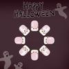 Halloween Press On Nail White French Manicure With Glittering And Bat Patterns 24 Reusable Faux Nail