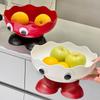High-Aesthetic Cartoon Fruit Plate Drainable High-legged Snack Display Box Footed Fruit Bowl Home
