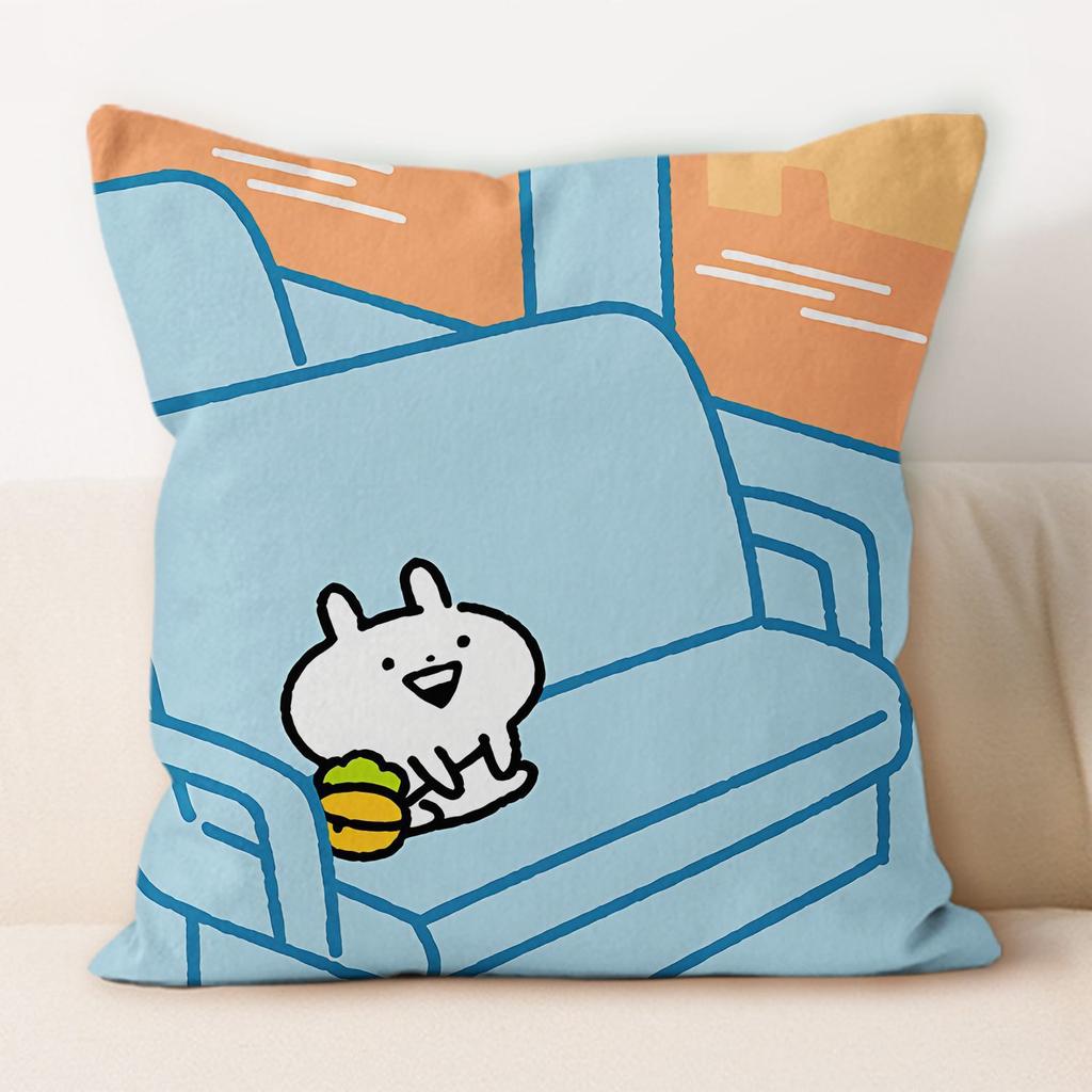 Happy Bunny Pillow Modern Simple Home Decoration Cushion Car Backrest Square Pillow