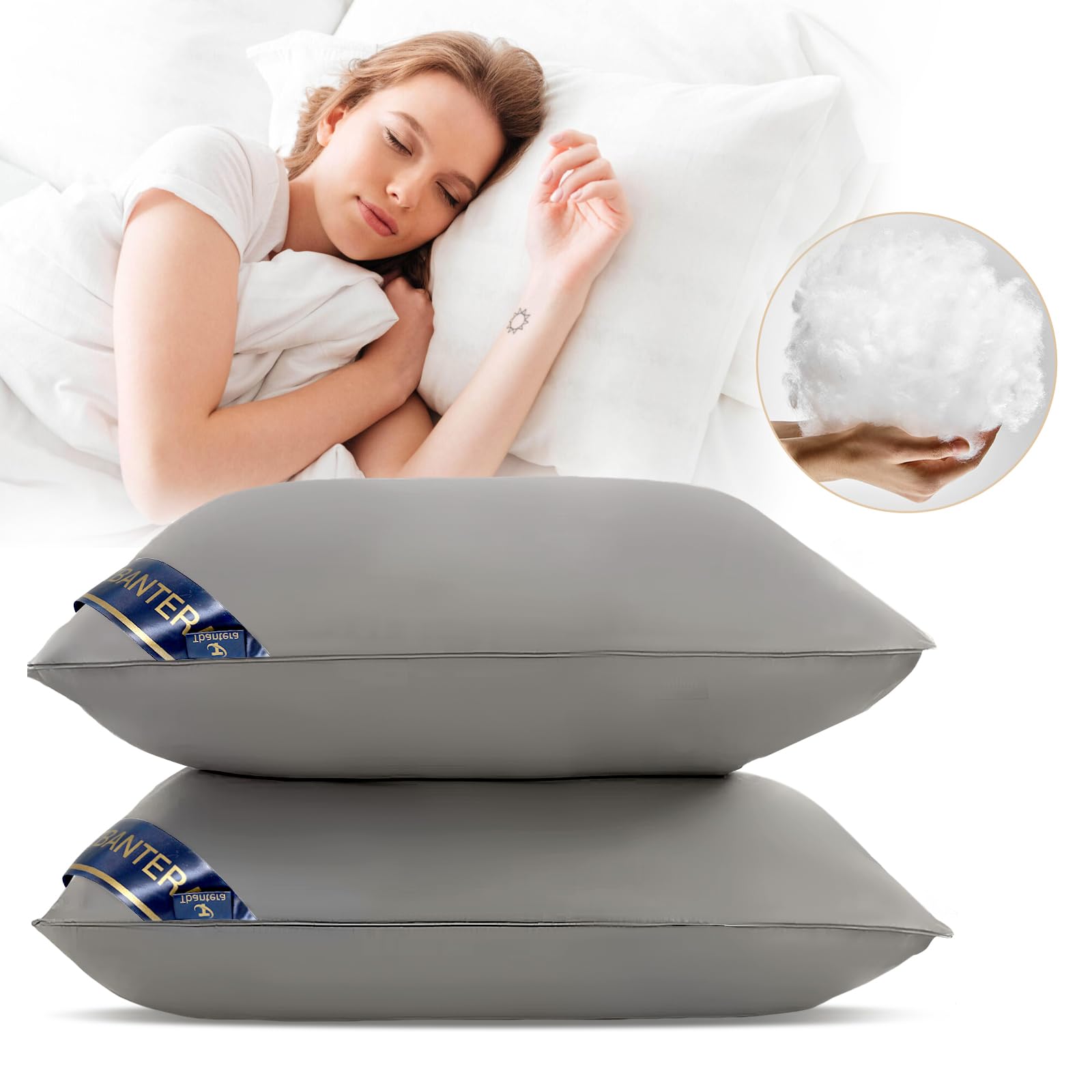 

Popular, luxury hotel-quality high-resilience pillow for a restful sleep. Comfortable for side sleepers, adjustable height, breathable, and washable.
