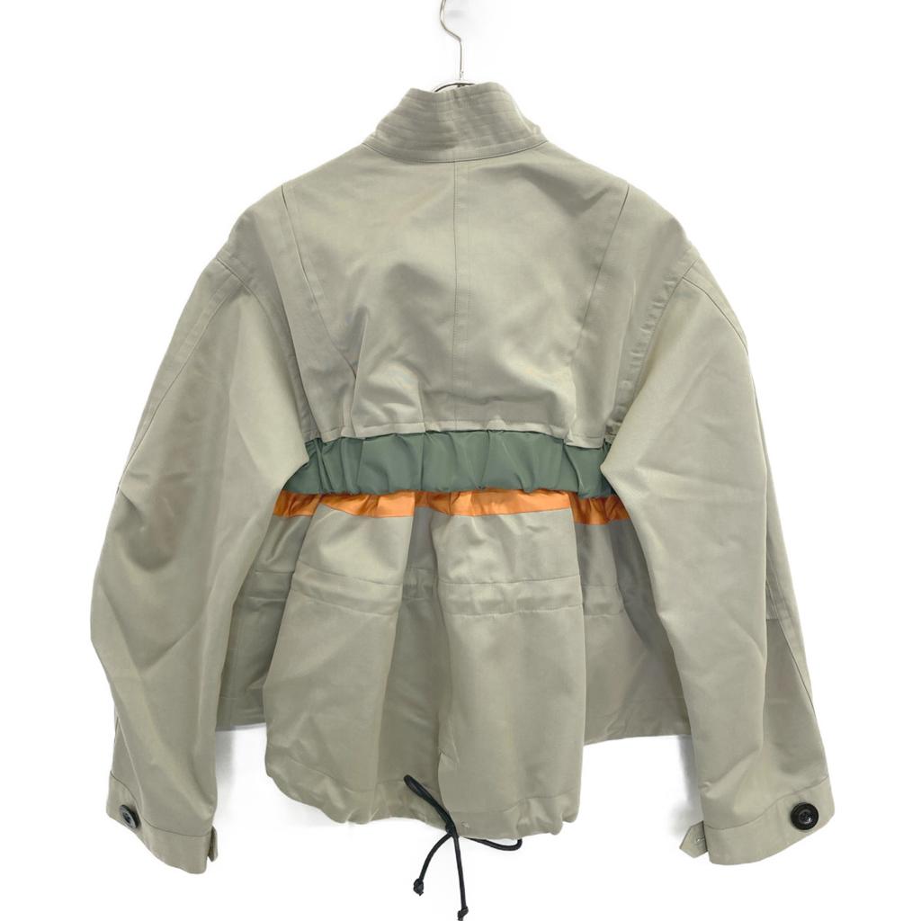 Sacai 22AW 22-06187 Khaki Cotton Gabardine Mix Blouson Jacket 1 beigeUsed