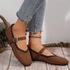 2026 New Women Knit Flat Round Head Loafers Woman Mary Janes Shoes Autumn Ballet Fashion Buckle Flat Shoes Zapatos De Mujer