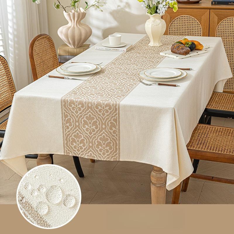 

New Thick Imitation Cotton Linen Waterproof and Oil Resistant Rectangular Tablecloth for Dining Coffee Table Kitchen Room Decor 100x160cm