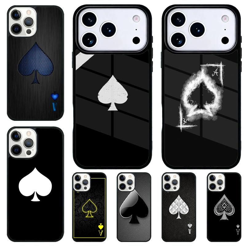 Pik Poker Spielkarten Ass Kunst Stoßfeste Handyhülle für iPhone 17 Air 16e 15 11 12 14 13 Pro Max Hülle Coque