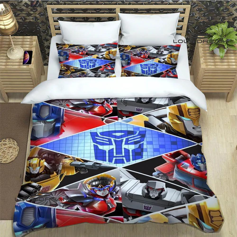 Bedding Set Luxury Birthday Gift T-Transformers Cartoon Bedding Sets Exquisite Bed Supplies Set Duvet Cover Bed Comforter Set