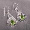 Pendientes de peridoto, joyas con piedras preciosas, pendientes de plata de ley maciza 925, joyas hechas a mano, pendientes con piedras de nacimiento, regalo para él